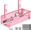 Under Desk Cable Management Tray, 15.7'' No Drill Steel Desk Cable Organizers, Wire Management Tray Cable Management Rack Cord Storage(1 Pack-Black)