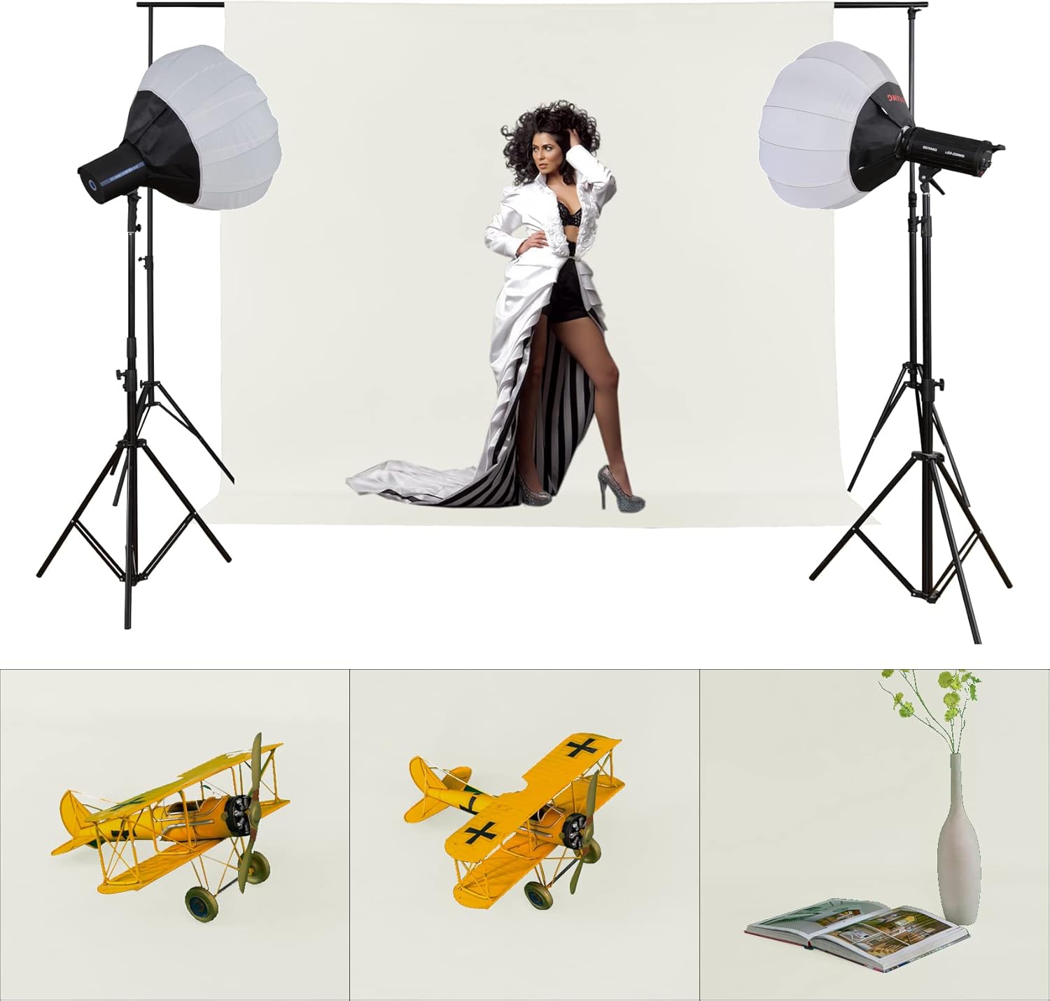 Joccun 6X9FT Ivory Backdrop Background for Photography,Polyester Backdrop Curtain Background Screen for Photography,Photoshoot,Video Recording,Studio(6X9ft,Ivory)