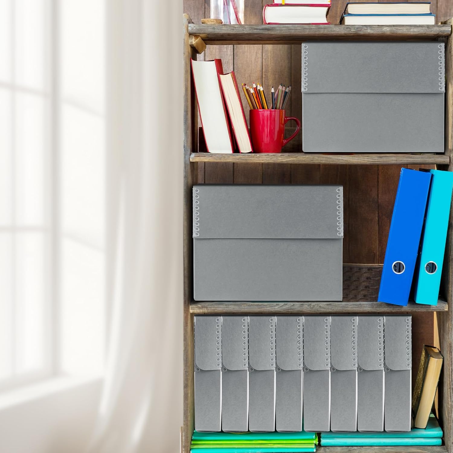 Lineco Archival Document Storage Box with Metal Edge, Acid-Free Gray Boxboard, Organize and Store Files, Prints, Photos, Legal-Sized Case 15.5" x 10.5" x 2.5" Wide