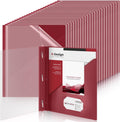 Teling 48 Pack Clear Front Report Covers with 3 Prongs Fasteners, 11.42 x 9.45 Inch Plastic Presentation Folders Bulk, 90 Sheet Capacity, Book File Covers for Office School Business, Red