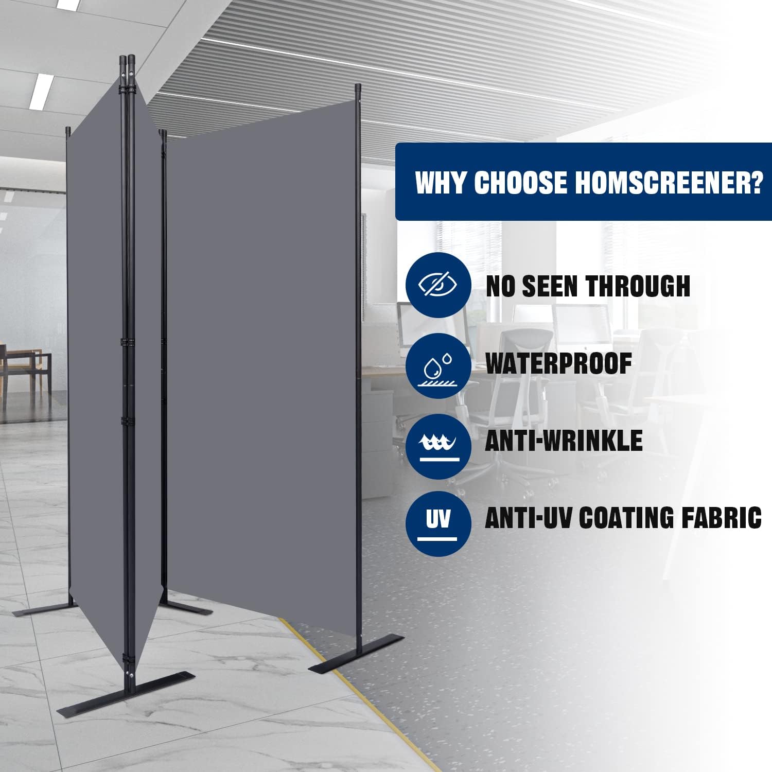 Room Divider 6FT Portable Room Dividers and Folding Privacy Screens, 102'' W Fabric Divider for Room Separation, 3 Panel Partition Room Dividers Freestanding Wall Divider Screen for Dorm Studio Office