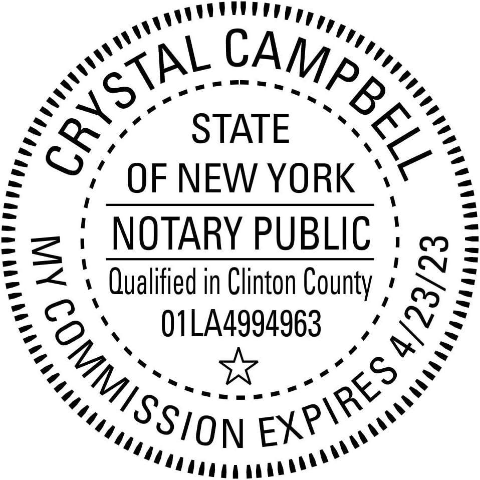 New York Round Notary Stamp | Official State Notary Stamp | Official Seals | Meets State Specifications (New York, Round Stamp)