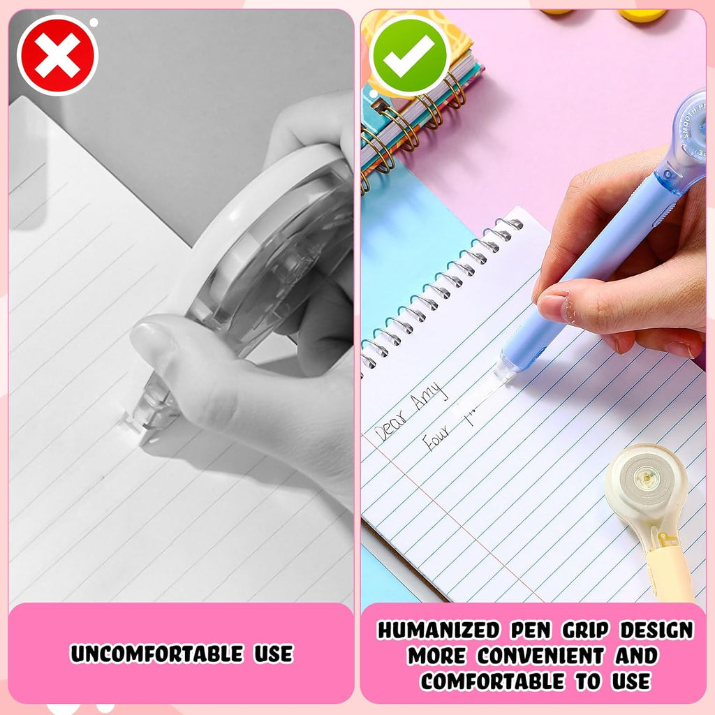 10 Pack Correction Tape Pen Correctional Ink Tape Push Pull Protective, Easy to Use Applicator for School Office Supplies, 0.2 x 236 Inch(Multicolor Color)