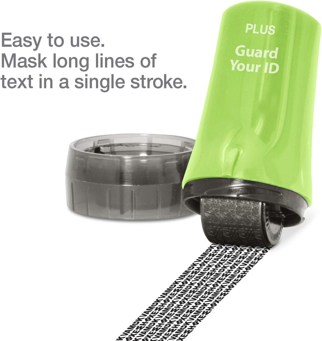 Guard Your ID Stamp Roller, Advanced Confidential Security Tool for Personal Document Guard and Data Safeguard, Regular 3-Pack, Green