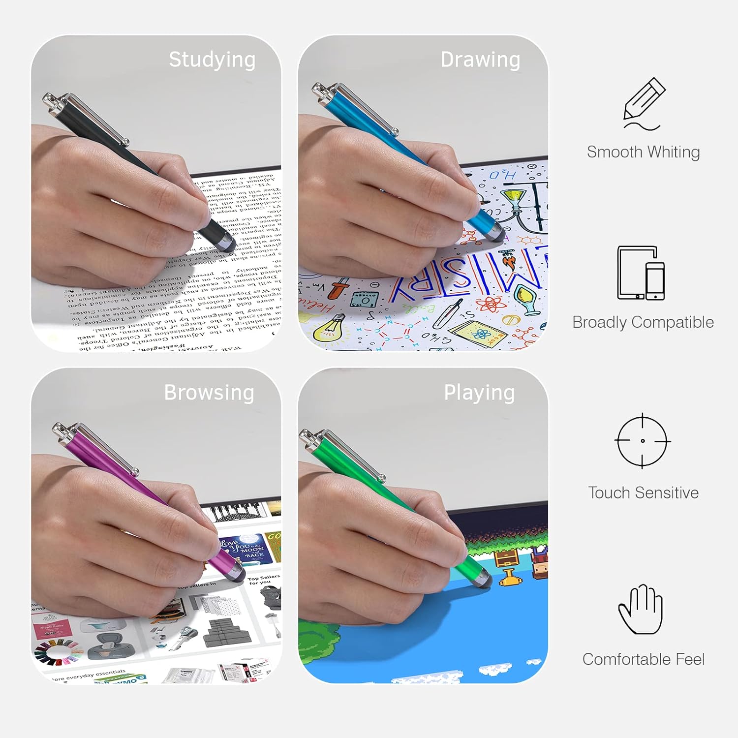 Stylus Pens for Touch Screens, AGREJO High Precision Universal Stylus for iPad iPhone Tablets Samsung Galaxy All Capacitive Touch Screens (30-Pack)