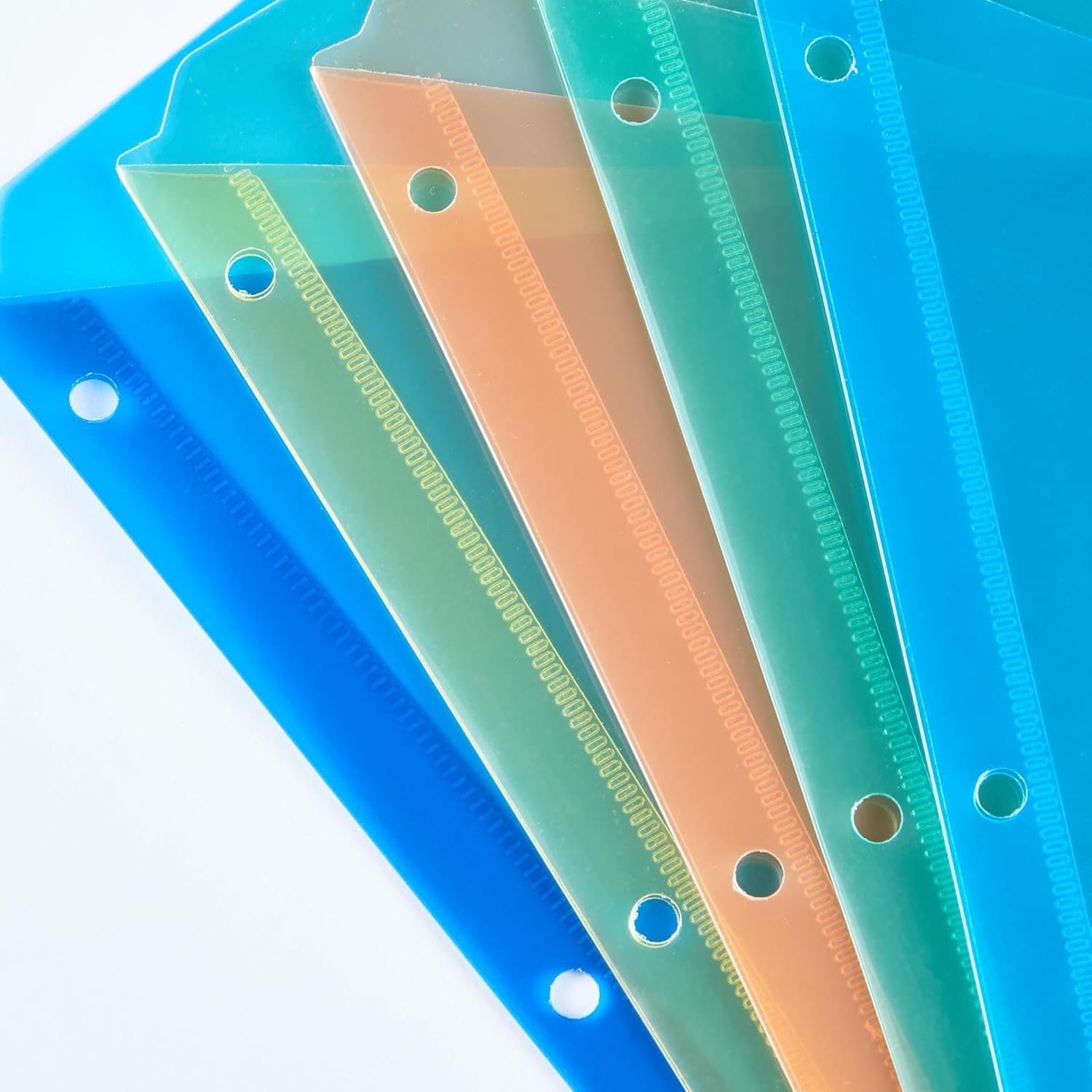 Amazon Basics Binder Organizer Poly Jacket, 3 Hole Punch, Assorted Colors, Pack of 5
