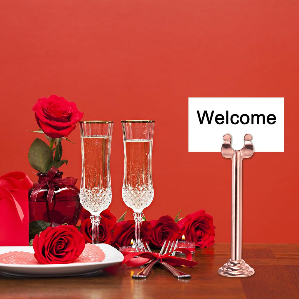 MECCANIXITY 12Pcs Table Number Holder 3.9 Inch Place Card Holder Picture Holders Gold Table Sign Holders for Wedding Anniversary Birthday Party