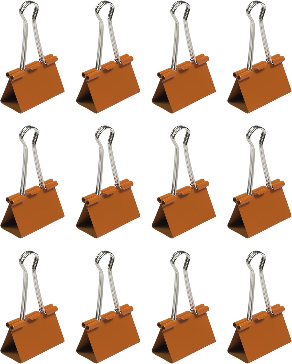 JAM PAPER Colorful Binder Clips - Large - 1 1/2 Inch (41 mm) - Orange Binderclips - 12/Pack
