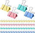 Large Binder Clips 1.6 Inch (60 Pack) Assorted Colors, Colored Binder Clips Paper Clips, Big Paper Clamps, Binder Clips Large Size for Home, School and Office Supplies