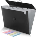 SKYDUE Expanding File Folder with 7 Pockets, Accordion File Organizer, Folders for Documents,Portable Receipt Paper Organizer,Letter Size Filing Folder School Office Supplies,Black