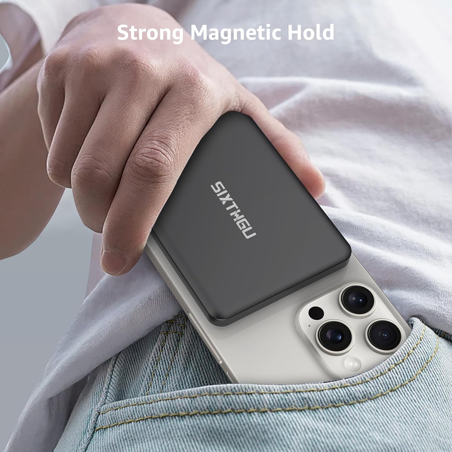 Magnetic Slim Portable Charger, 5000mAh Wireless Power Bank, S05 PD 22.5W Fast Charging USB C Battery Pack Compatible with iPhone 16/15 Series/14/13/12 Series