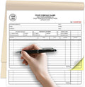 Custom Invoice Receipt Book for Small Business 8.5x7" Personalized 2-Part Contractor Duplicate Carbonless Sales Forms with Company Name Address Phone Number 100 Sets