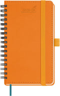 BEZEND Pocket Planner 2025-2026 Weekly and Monthly, 3.5" x 6" Academic Planner (Jul 25-Dec 26) 18-Month Mid-Year Calendar Book, Storage Pocket, Pen Holder, PU Leather Softcover, Spiral - Orange