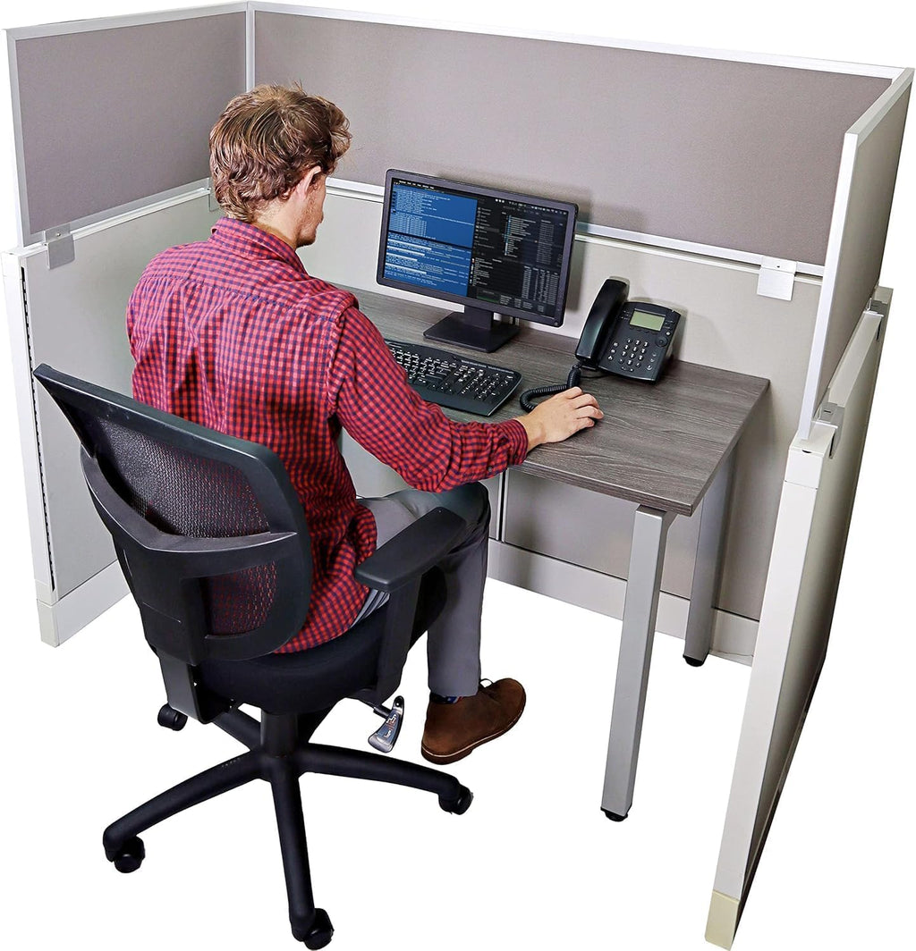 OBEX Acoustical Cubicle Privacy Screen Extender Desk Panel & Office Divider, Add Separation & Block Noise, 18" x 66", Overcast