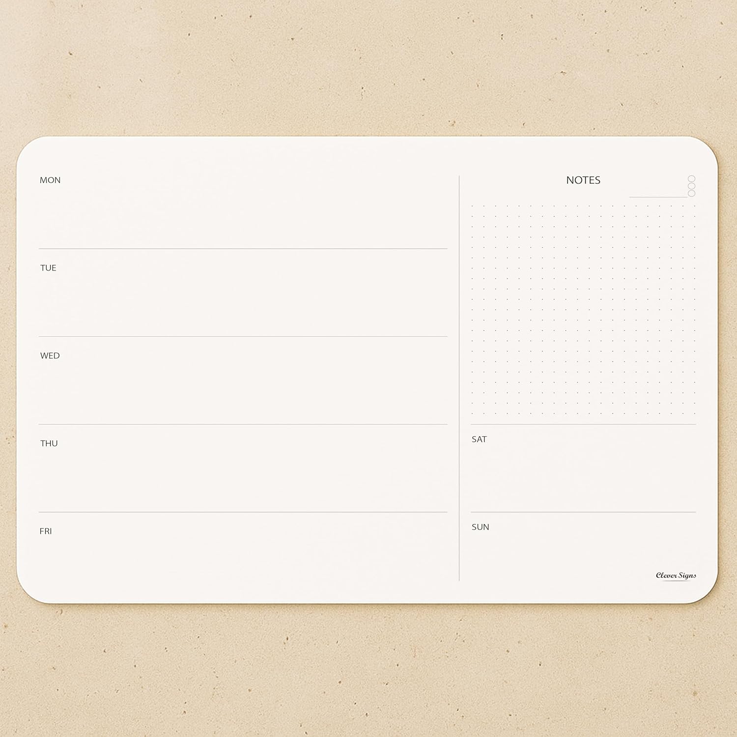 Weekly Planner Pad, Weekly To Do List Notepad, Tear Off Undated Weekly Planner Notepad, 50 Sheets, A4 Size (8,3" X 11,7"), Premium Thick Paper with Cardboard Back Support, Weekly Desk Planner by CLEVER SIGNS