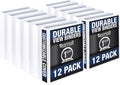 Samsill Durable 1.5 Inch Binder, Made in The USA, Round Ring Customizable Clear View Binder, White, 12 Pack (MP128457)