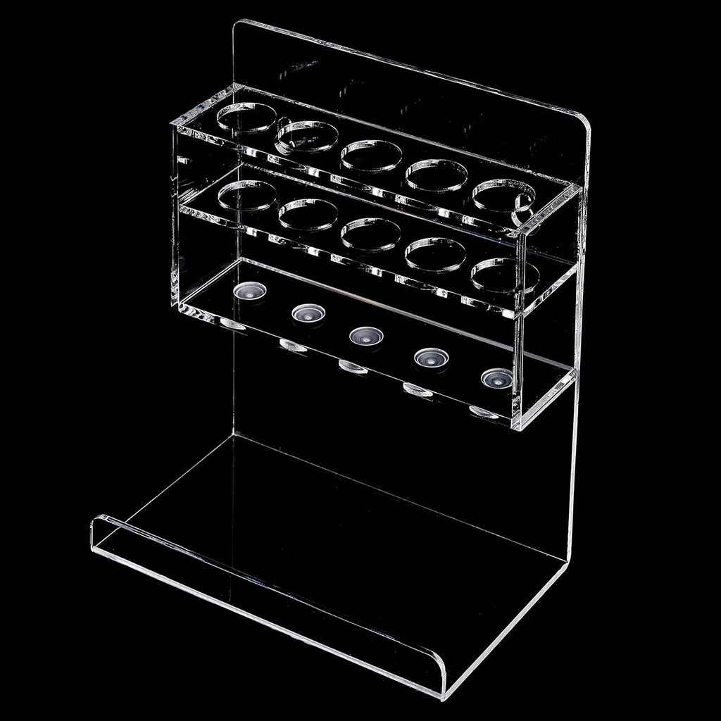 MyGift Wall Mounted Clear Acrylic Dry Erase Marker Holder Organizer for 5 Markers and Eraser, Hanging Whiteboard Accessories Rack for Office Home Dorm Classroom Meeting Room, Set of 2