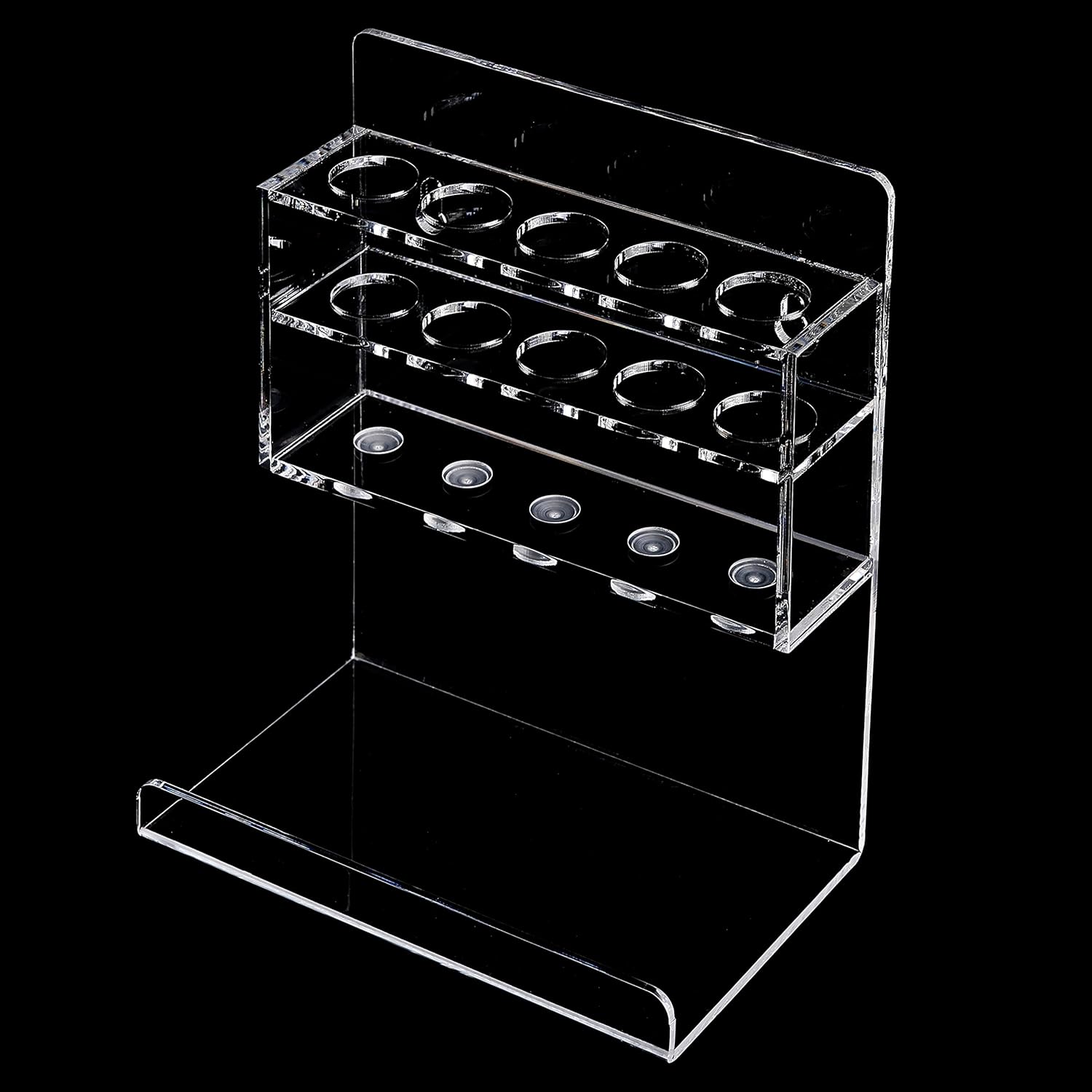 MyGift Wall Mounted Clear Acrylic Dry Erase Marker Holder Organizer for 5 Markers and Eraser, Hanging Whiteboard Accessories Rack for Office Home Dorm Classroom Meeting Room, Set of 2