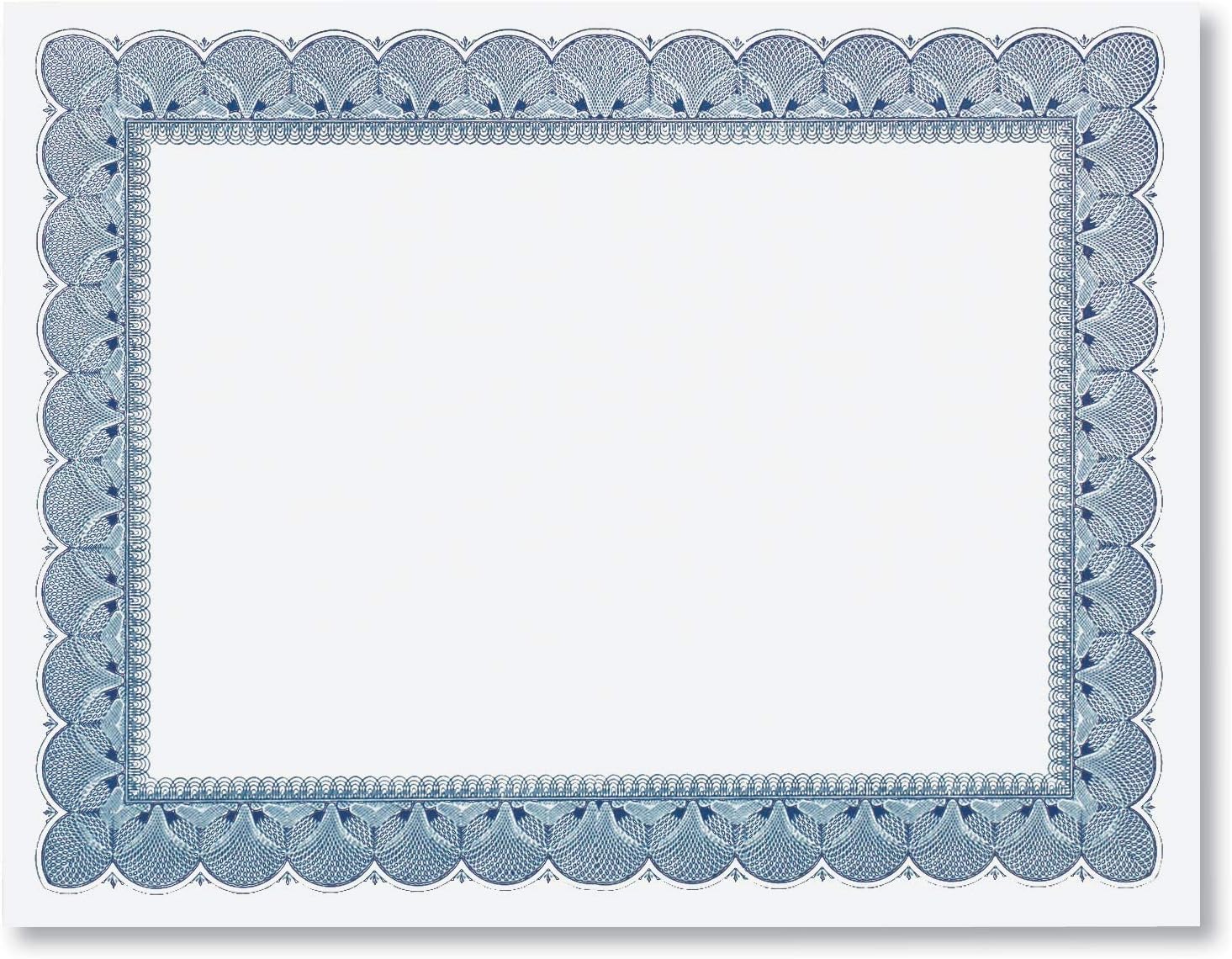 PaperDirect Traditional Blue Standard Certificate Paper, Blue Border, 8.5 x 11 Inch, 28lb Parchment Certificates and Awards Paper, 100 Count, for School, Work, Diplomas & Award Certificates