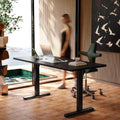HUANUO 63 x 28 inch Electric Standing Desk Adjustable Height, 4 Memory Height Settings, Sit Stand Up Desk for Home Office & Computer Workstation, Black