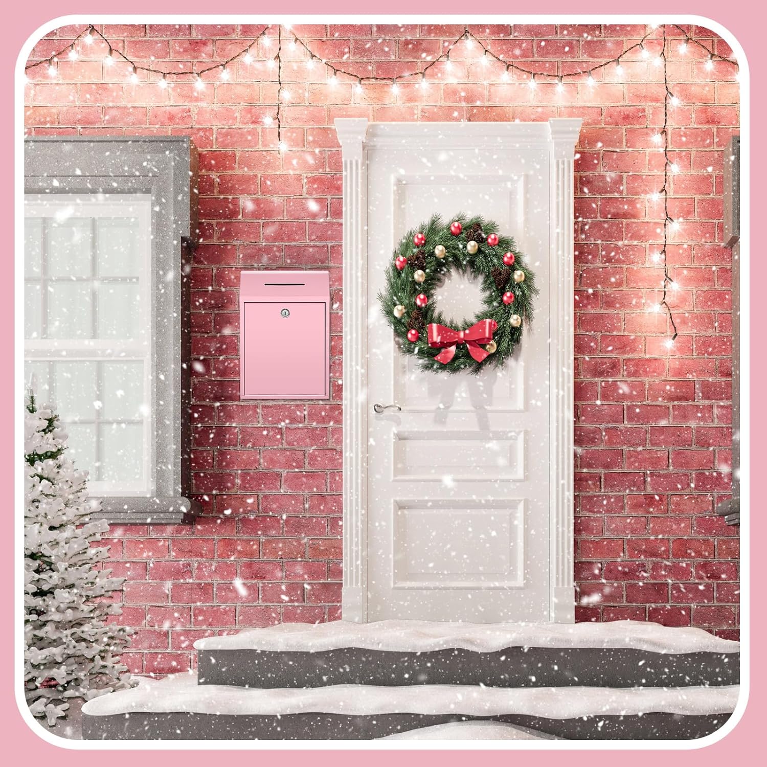 Metal Donation Cash Box Collection Safe Suggestion Box with Lock Wall Mounted Mailbox Delivery Ballot Container for Home Office Outdoor Door(Pink,11.8 x 8.6 x 4.7 Inch)