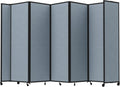 Versare Room Divider 360 Portable Wall Partition | Folding Panels | Large Freestanding Divider | Locking Wheels | Temporary Room Separator | 14' x 7'6'', Powder Blue