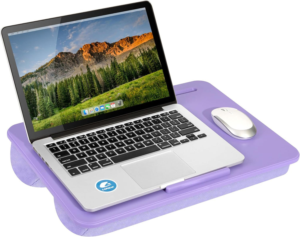 LAPGEAR Original Lap Desk – Large (17.9” x 13”) | Fits Up to 17.3” Laptops | Cushioned with Device Ledge, Pencil Tray & Handle | Portable & Lightweight | 12-Pack | Purple Amethyst – Style No. 45002