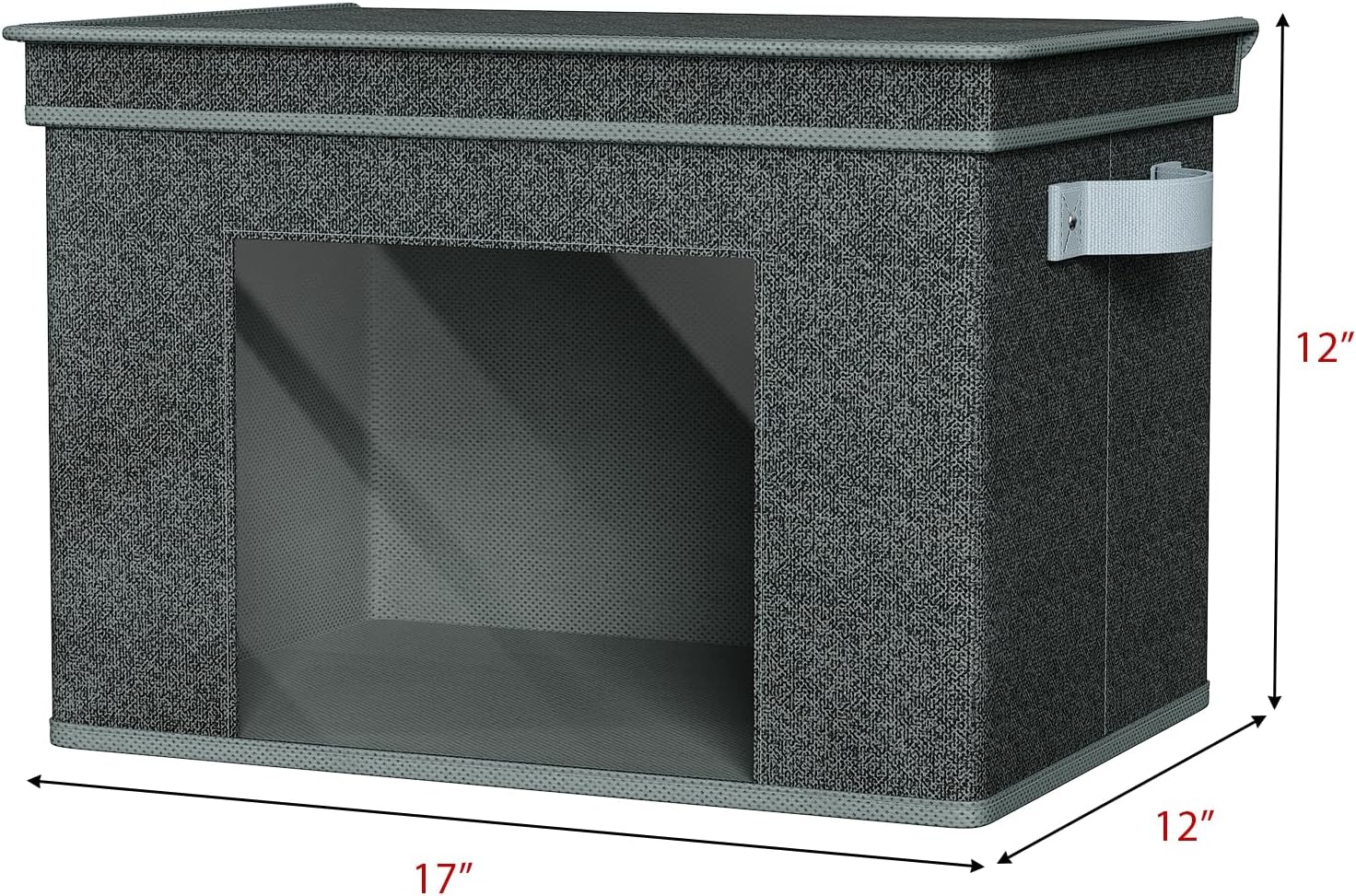 Univivi Foldable Fabric Storage Boxes Large Storage Bins with Lids [4-Pack] Collapsible Storage Cubes Organizer Containers Organization Baskets for Home, Bedroom, Closet (Black, 17”x 12” x 12”)