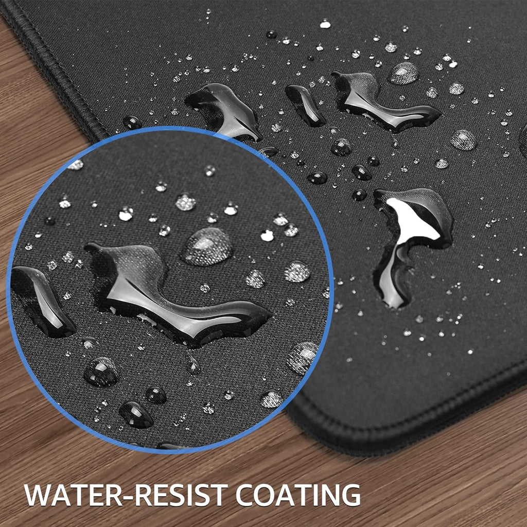 KTRIO Large Gaming Mouse Pad with Superior Micro-Weave Cloth, Extended Desk Mousepad with Stitched Edges, Non-Slip Base, Water Resist Keyboard Pad for Gamer, Office & Home, 31.5 x 11.8 in, Black