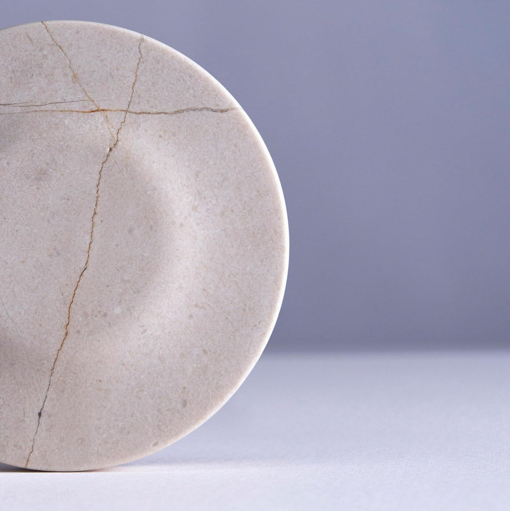 Einova Classic Stone – Marble Wireless Charging Pad Designed in Italy, Integrated 6 ft USB-C Cable, Smartphones, Wireless Earbuds, Smartwatches – Cream Marble