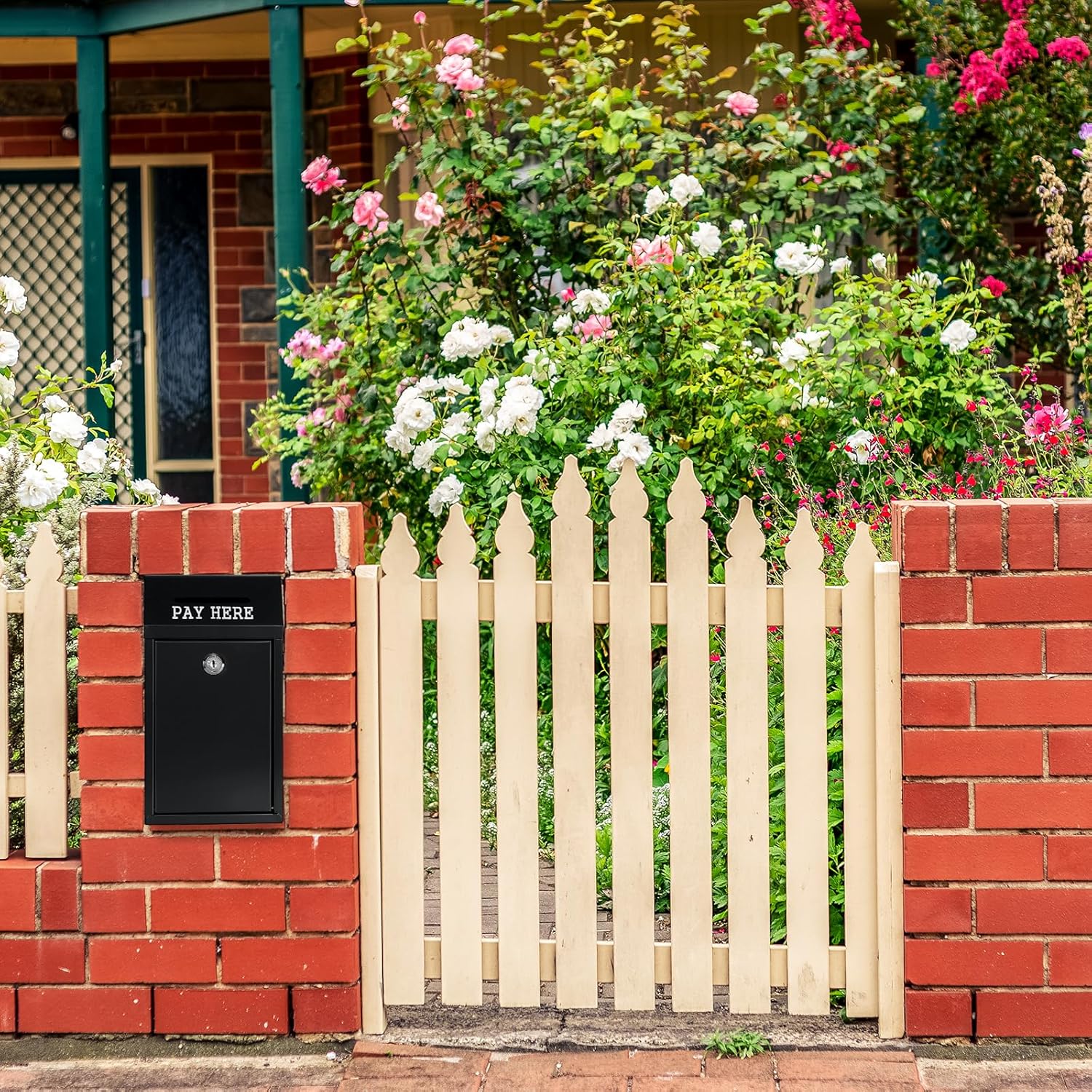 Metal Donation Box Collection Safe Suggestion Box with Lock Wall Mounted Mailbox Delivery Ballot Case Key Drop Case for Home Office Outdoor Door (Balck, 10.24 x 5.71 x 2.95 Inch)