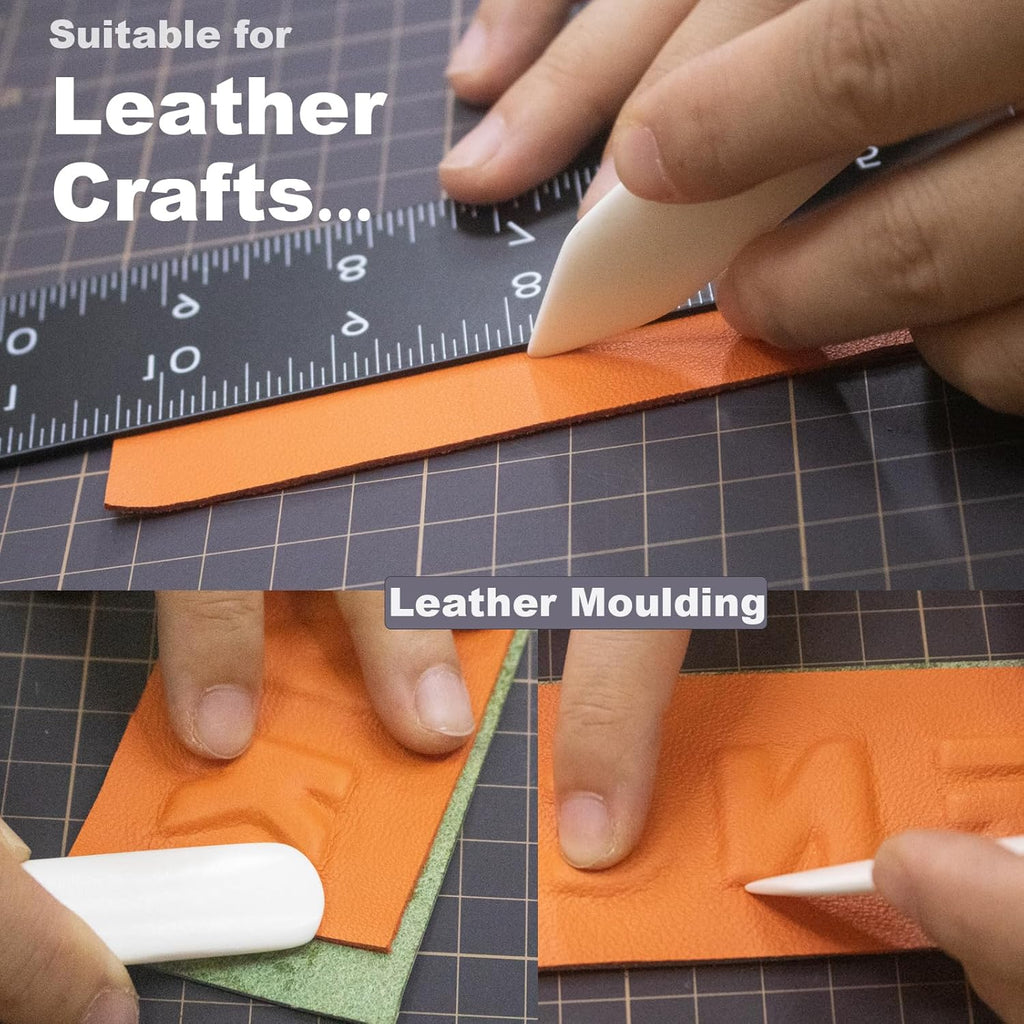 VENCINK Genuine Bone Folders Origami Paper Creaser Scoring Folding Creasing Crafting Tool Set for Paper Leather Books Cards Bookbinding DIY Handmade Burnishing Shaping (100% Real Cattle Bone)