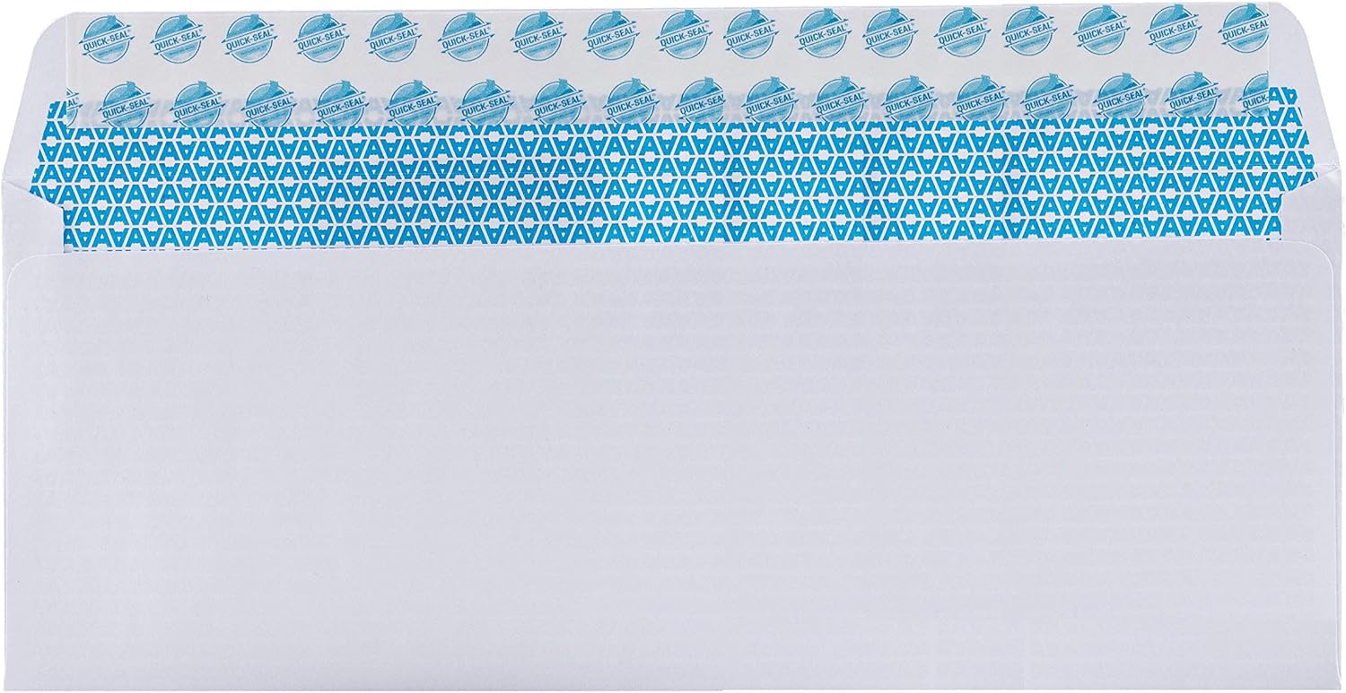 40#10 Security Tinted Self-Seal Envelopes - No Window, EnveGuard, Size 4-1/8 X 9-1/2 Inches - White - 24 LB - 40 Count (34140)