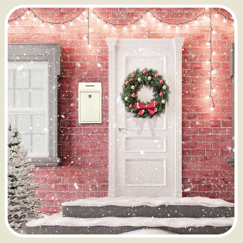 Metal Donation Cash Box Collection Safe Suggestion Box with Lock Wall Mounted Mailbox Delivery Ballot Container for Home Office Outdoor Door