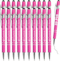 Personalized Pens Bulk 20 with Name Custom Engraving Ballpoint Pens with Stylus Tip Customized Smooth Writing Pens Personalized Gifts for Anniversary Birthday or Graduation(Pink,Black Ink)