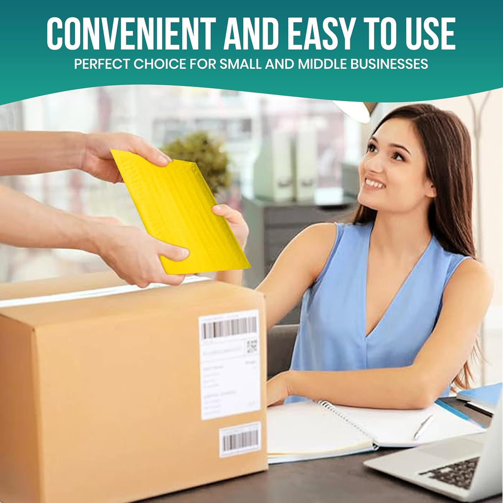 Levex - #2 8.5" x 12" [5 Pack] Yellow Poly Bubble Mailers, Padded Envelope Mailers, Packing Envelope & Mailing Bags for Shipping