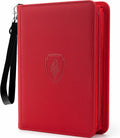 4 Pocket Card Binder for 320 Cards, Fabmaker Premium Zip Trading Card Binder, Portable PU Card Collection Binder, Collector Card Album, Card Folder for MTG, TCG, Sports Cards, Game Cards (Red)
