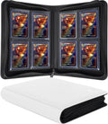 Toploader Binder, Holds 128+ Toploaders, 4 Pocket Top Loader Card Storage Case, Double-Sided Pockets for trading card in 3 x 4'' Toploaders（White）