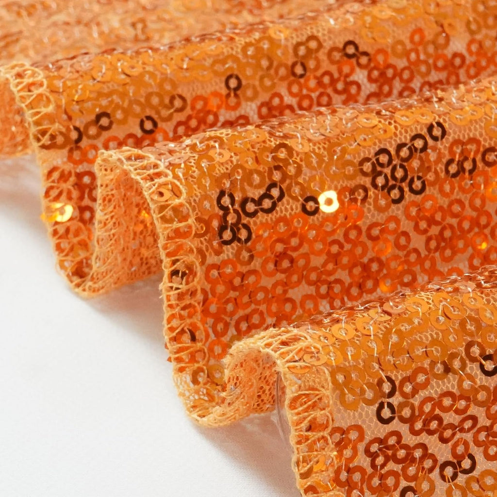 Eternal Beauty Orange Sequin Backdrop, 10x10 Ft Halloween Glitter Background Curtains for Shimmer Photography Party Wedding Birthday Back Drop Decor