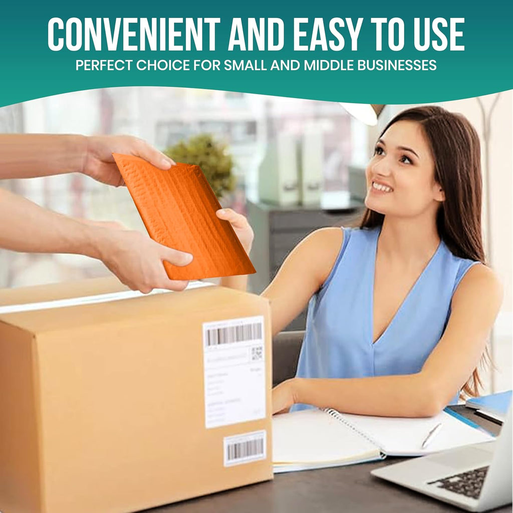 Levex - #0000 4" x 6" [5 Pack] Orange Poly Bubble Mailers, Padded Envelope Mailers, Packing Envelope & Mailing Bags for Shipping