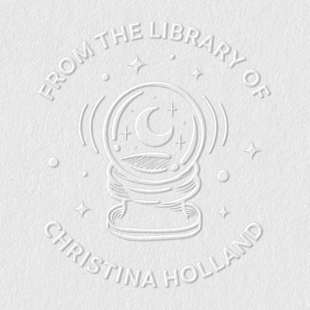 from The Library of Embossers & Stamps for Fantasy Book Readers | Custom Embosser | Custom Stamp | Ex Libris | Elevate Your Fantasy Collection of Stories and Novels (Design 3, Embosser)
