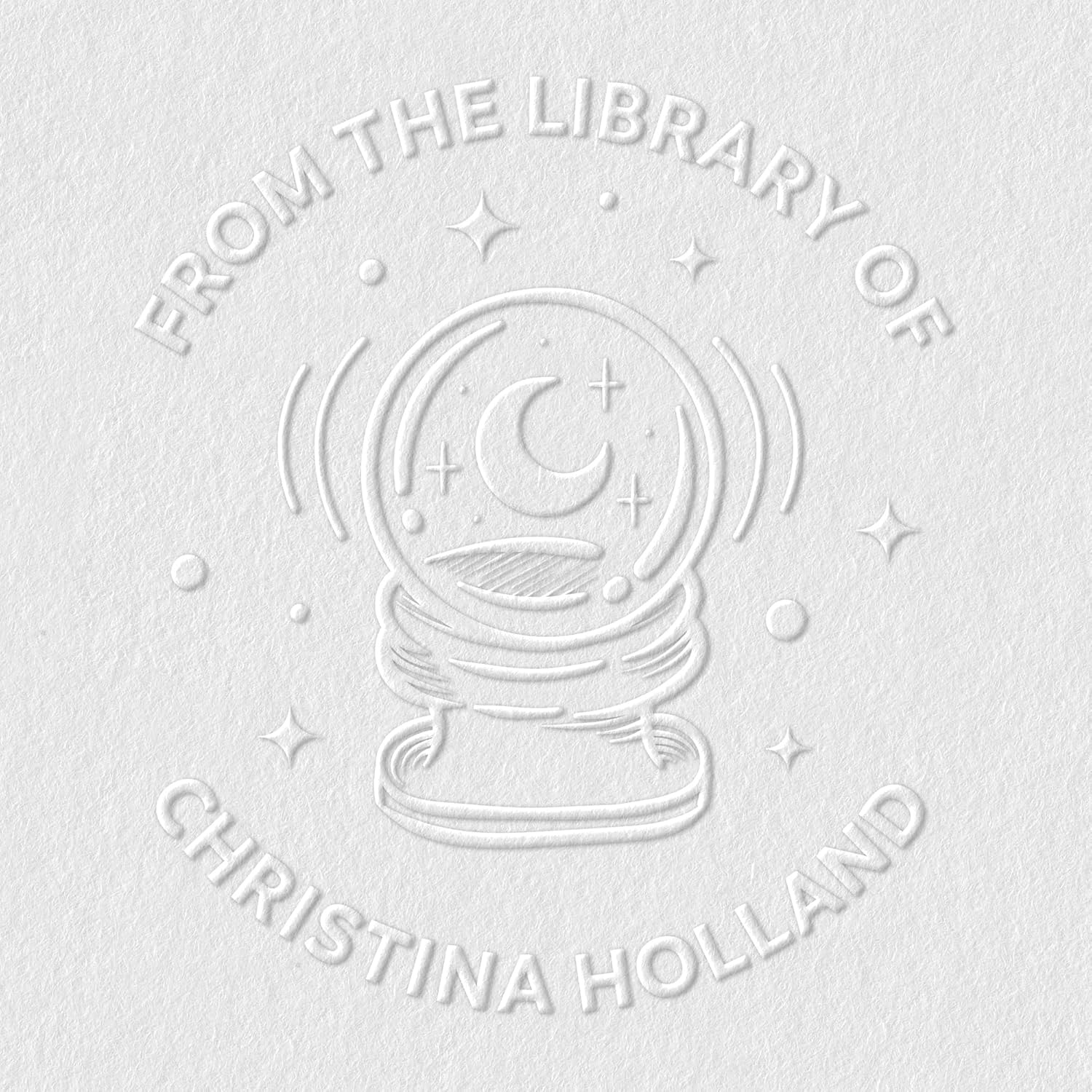 from The Library of Embossers & Stamps for Fantasy Book Readers | Custom Embosser | Custom Stamp | Ex Libris | Elevate Your Fantasy Collection of Stories and Novels (Design 3, Embosser)