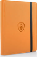 Trading Card Binder 9 Pocket, Fabmaker PU Cover Card Collection Binder for 360 Cards, Premium Card Book, Sturdy Card Holder Folders, Card Album for YuGiOh, MTG, TCG, Game Cards & Sports Cards, Orange