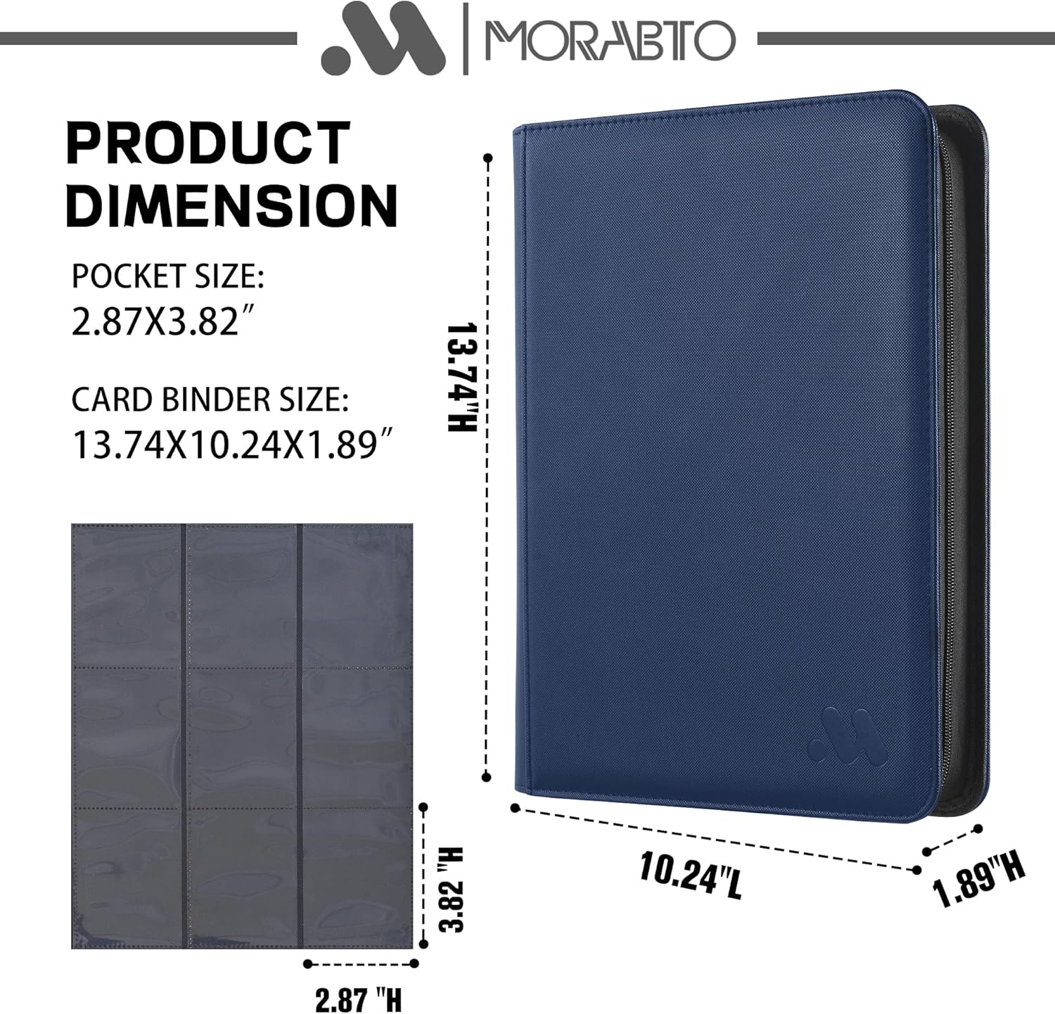 Card Binder 9 Pocket,Trading Card Binder Holds up to 360 Cards with 20 Sleeves,Zipper Card Holder Album Compatible with TCG Card/Game Cards/Sports Card