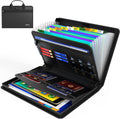 Hontom Fireproof Accordion File Organizer with Lock, 13 Pockets Expanding File Folder with Handle, Portable Business Document Organizer with Secure Storage for Letter A4 Files
