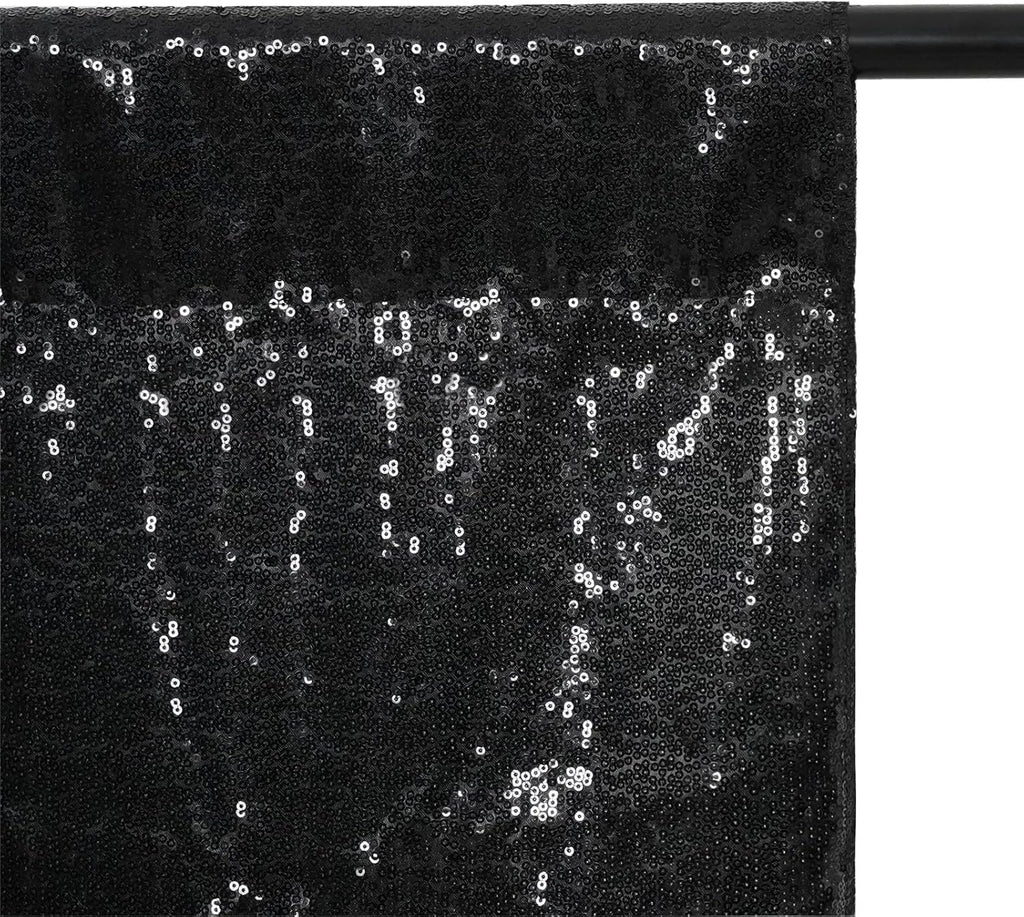 Eternal Beauty Black Thick Sequin Backdrop, 4x7 Ft Halloween Glitter Background Curtains for Shimmer Photography Party Wedding Birthday Back Drop Decor