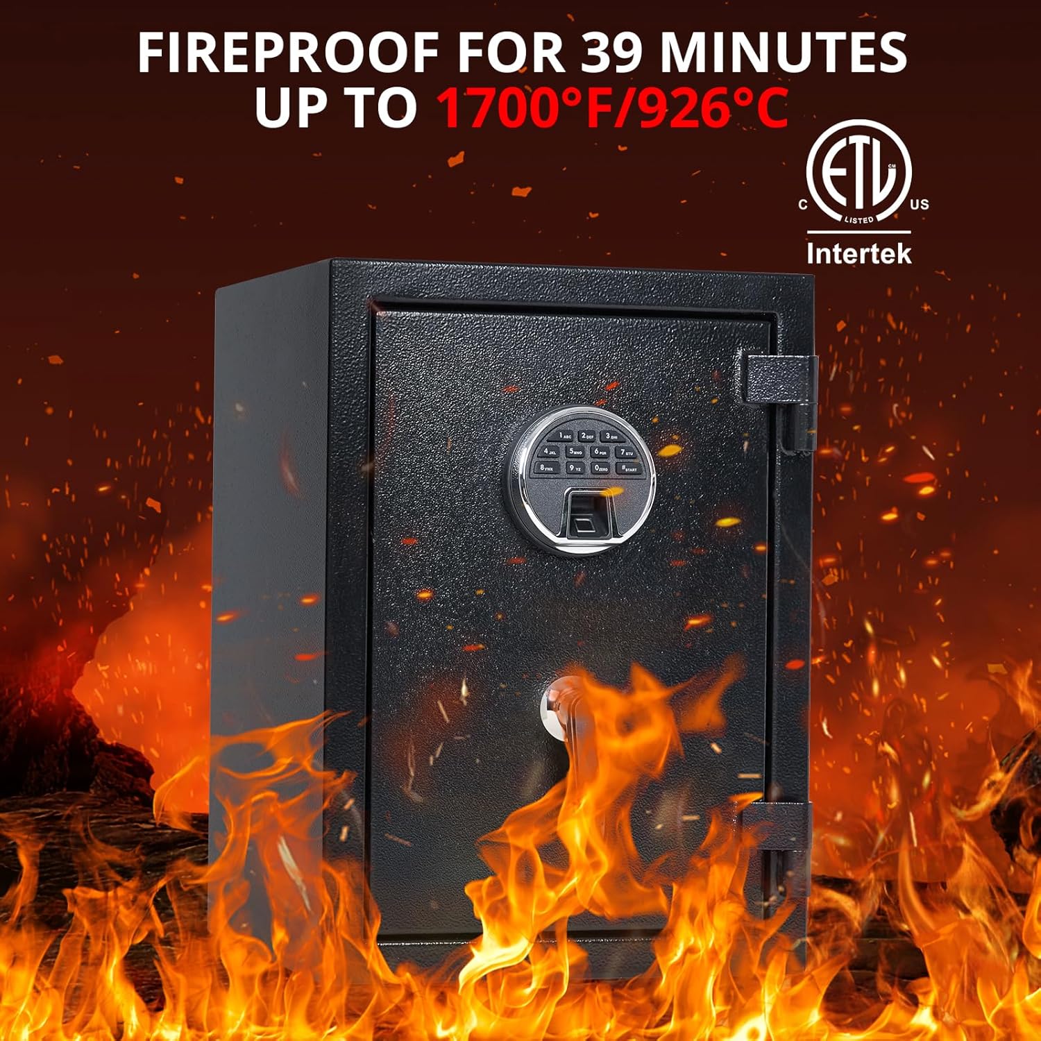 Fireproof Safe Box for Home, 2 Cubic Feet Large Steel Safe with Digital Lock for Cash Jewelry Home Firearm Medicine Valuables