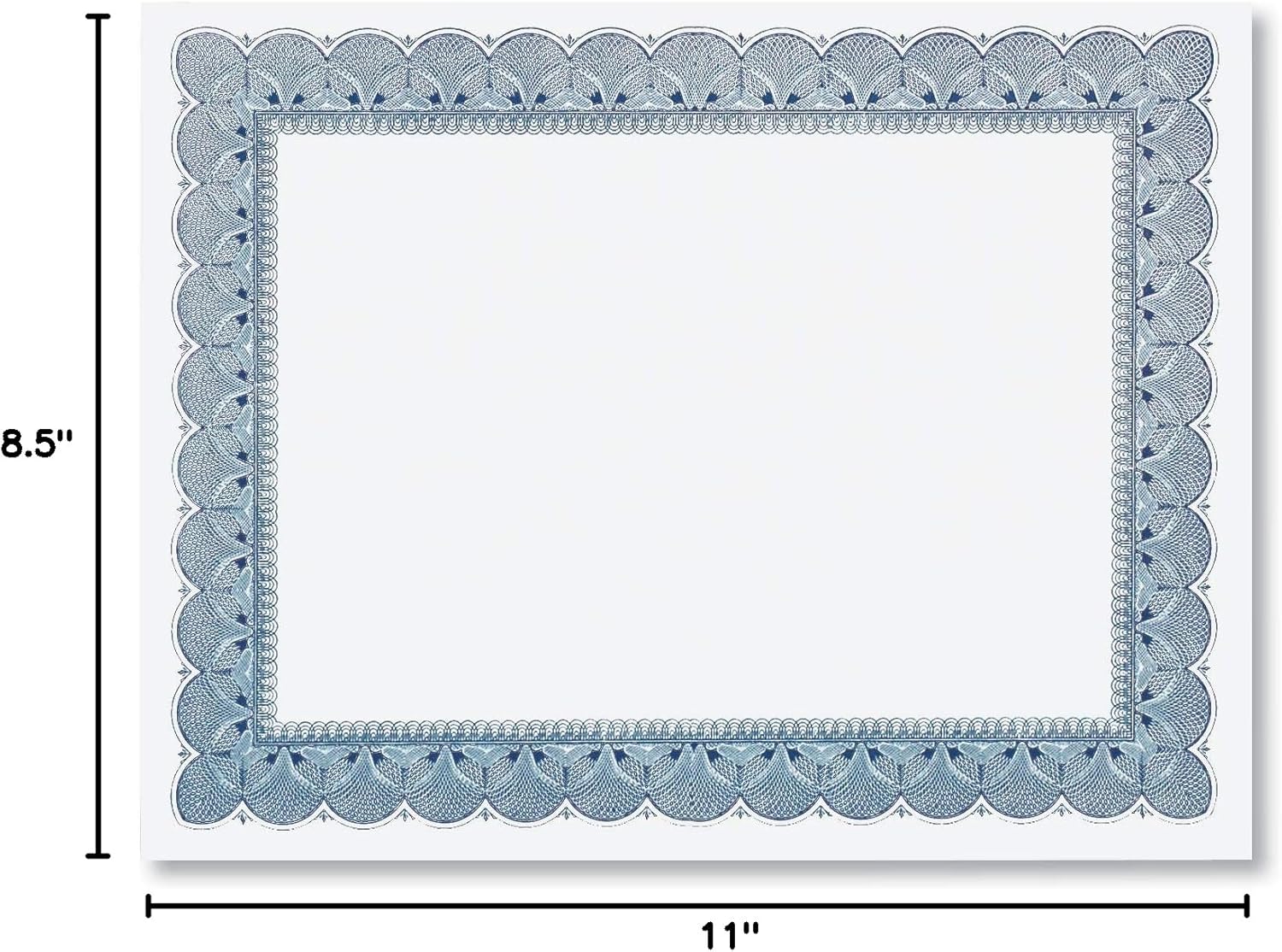 PaperDirect Traditional Blue Standard Certificate Paper, Blue Border, 8.5 x 11 Inch, 28lb Parchment Certificates and Awards Paper, 100 Count, for School, Work, Diplomas & Award Certificates