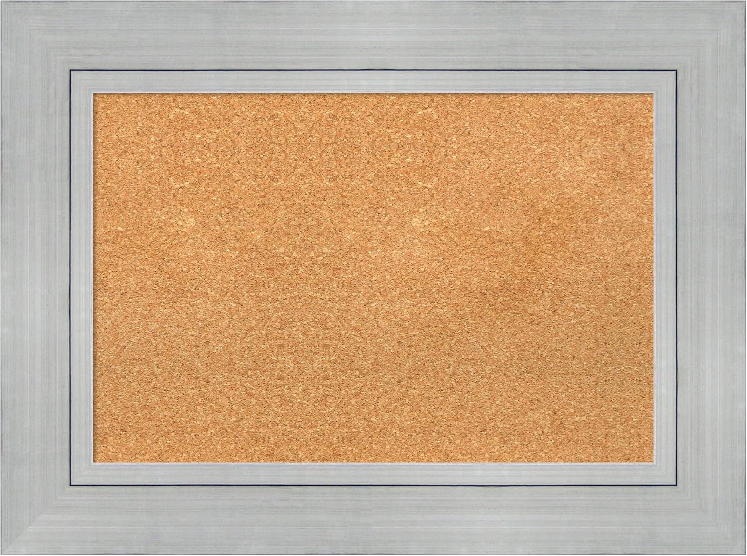 Amanti Art Natural Cork Board for Wall, 23x31 Vision Board with Silver Wood Frame, Medium Corkboard Office Decor for Home Organization, Casual Corkboard Pinboard to Display Items for Home