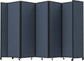 Versare Room Divider 360 Portable Wall Partition | Folding Panels | Large Freestanding Divider | Locking Wheels | Temporary Room Separator | 14' x 7'6'', Ocean